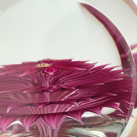 Perthshire 1972A Pink Dahlia Flower Faceted Layered Lampwork Petals Paperweight - Picture 8 of 16